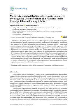 Mobile Augmented Reality in Electronic Commerce: Investigating User Perception and Purchase Intent Amongst Educated Young Adults