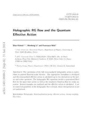 Holographic RG Flow and the Quantum Effective Action