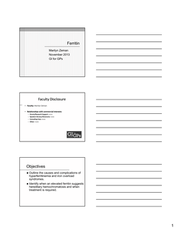 Ferritin Objectives