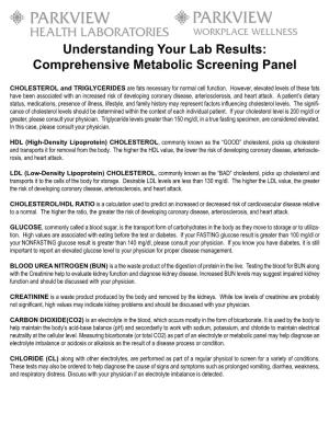 Understanding Your Lab Results: Comprehensive Metabolic Screening Panel