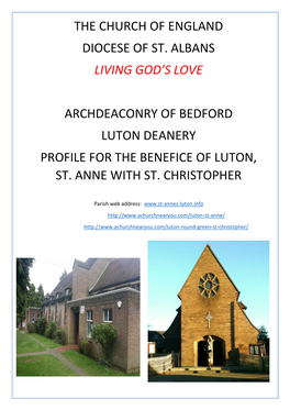 The Church of England Diocese of St. Albans Living God’S Love