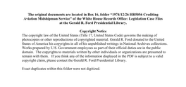 1974/12/26 HR5056 Crediting Aviation Midshipman Service” of the White House Records Office: Legislation Case Files at the Gerald R