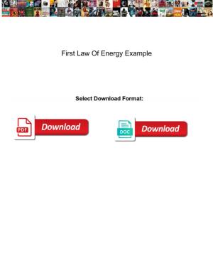 First Law of Energy Example