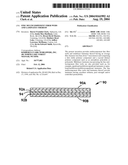 (12) Patent Application Publication (10) Pub. No.: US 2004/0161992 A1 Clark Et Al
