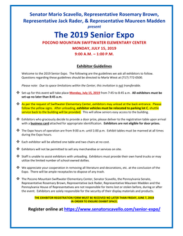 Exhibitor Registration Form Must Be Received No Later Than Friday, June 7, 2019 in Order to Ensure Exhibit Space