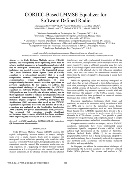 CORDIC-Based LMMSE Equalizer for Software Defined Radio