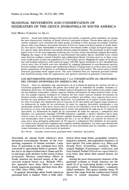 SAB 019 1999 P272-280 Seasonal Movements and Conservation Of
