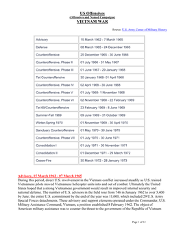 US Offensives VIETNAM