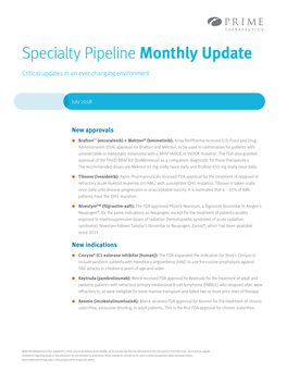 Specialty Pipeline Monthly Update