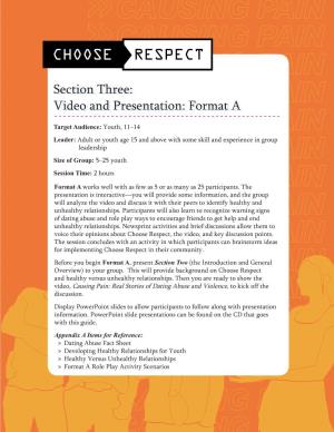 Choose Respect Video Discussion Guide, 2006