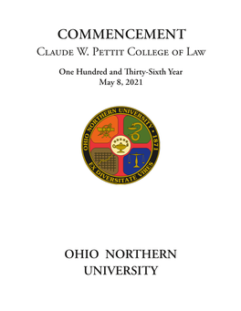 College of Law Commencement Program