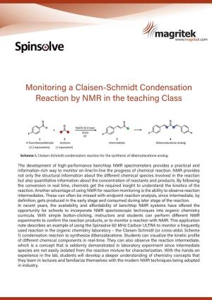 Monitoring a Claisen-Schmidt Condensation Reaction by NMR in the Teaching Class