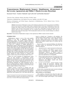 Simultaneous Advancement of the Levator Aponeurosis and Müller's