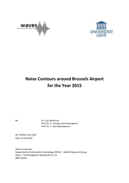 Noise Contours Around Brussels Airport for the Year 2015