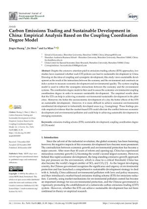 Carbon Emissions Trading and Sustainable Development in China: Empirical Analysis Based on the Coupling Coordination Degree Model