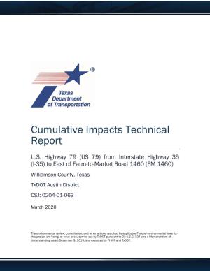 Cumulative Impacts Technical Report