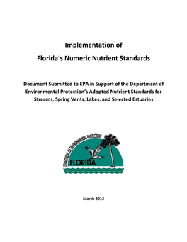 Implementation of Florida's Numeric Nutrient Standards