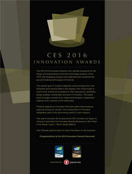Ces 2016 Innovation Awards