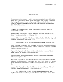 Bibliography, P. 482 BIBLIOGRAPHY Reference to Collections of Essays