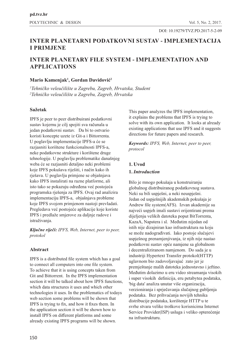 Implementacija I Primjene Inter Planetary File System