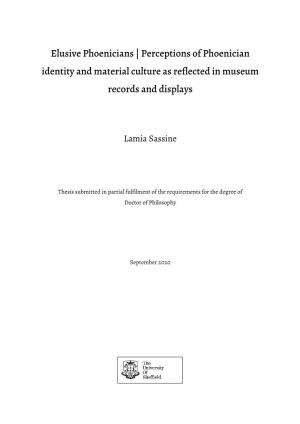 Perceptions of Phoenician Identity and Material Culture As Reflected in Museum Records and Displays
