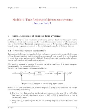 Module 4: Time Response of Discrete Time Systems Lecture Note 1