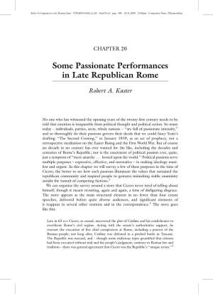 Some Passionate Performances in Late Republican Rome