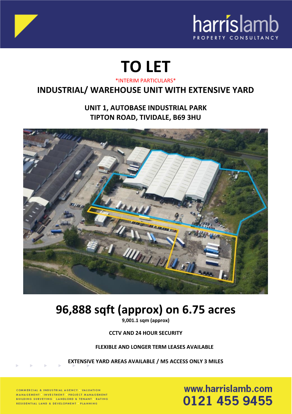 To Let *Interim Particulars* Industrial/ Warehouse Unit with Extensive Yard