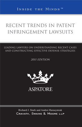 Recent Trends in Patent Infringement Lawsuits