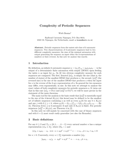 Complexity of Periodic Sequences