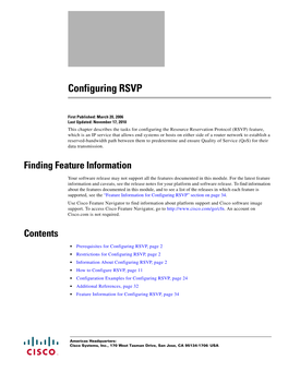 Configuring RSVP