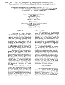 1997. Proceedings Oftheeighth Symposium on the Geology Ofthe Bahamas and Other Carbonate Regions