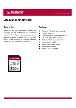 SDC420T Memory Card