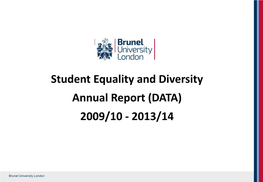 Student Equality and Diversity Annual Report (DATA) 2009/10 - 2013/14