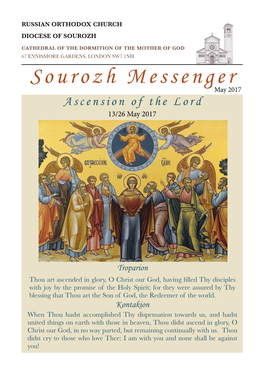 Sourozh Messenger May 2017 Ascension of the Lord 13/26 May 2017