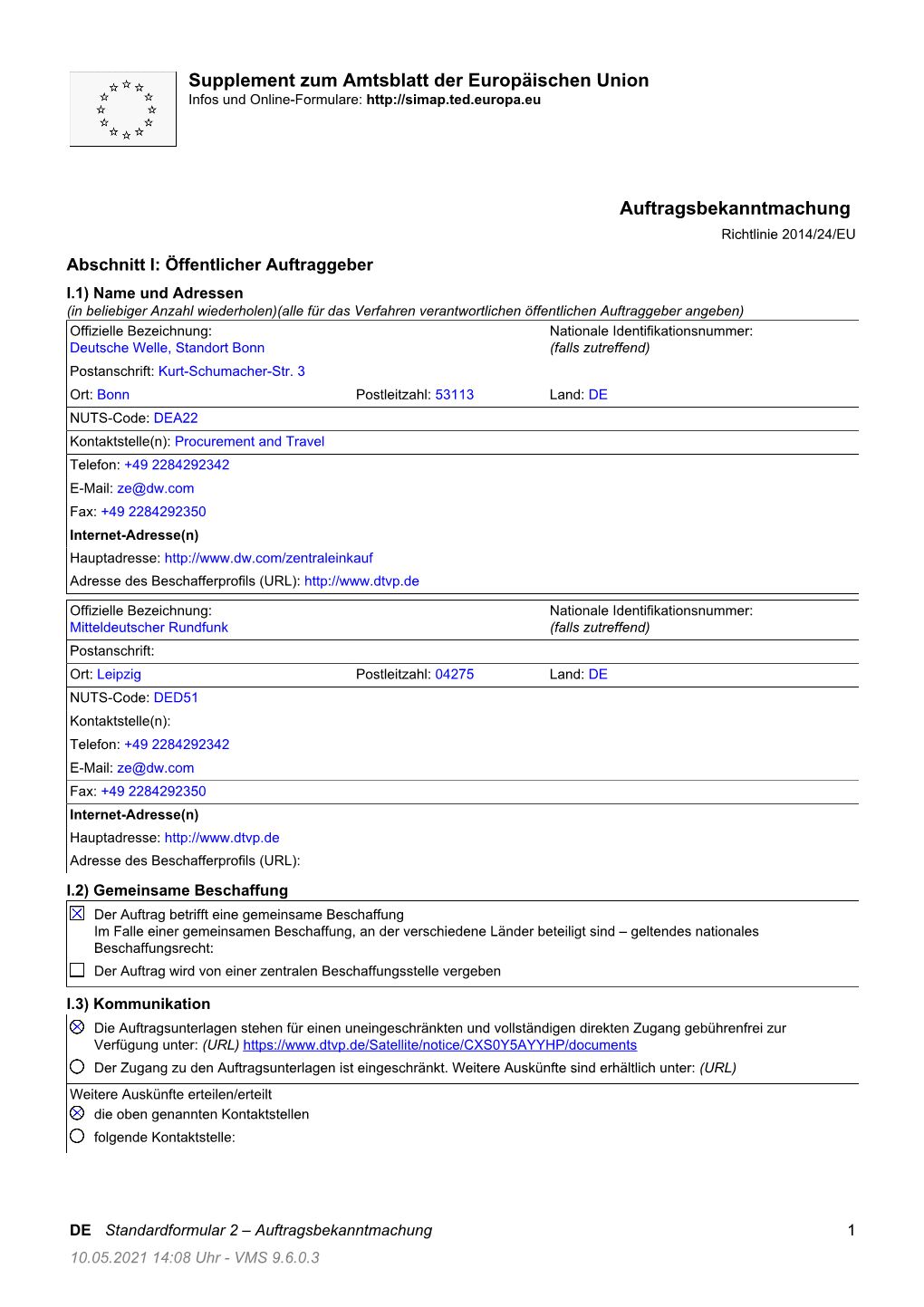 Standardformular 2