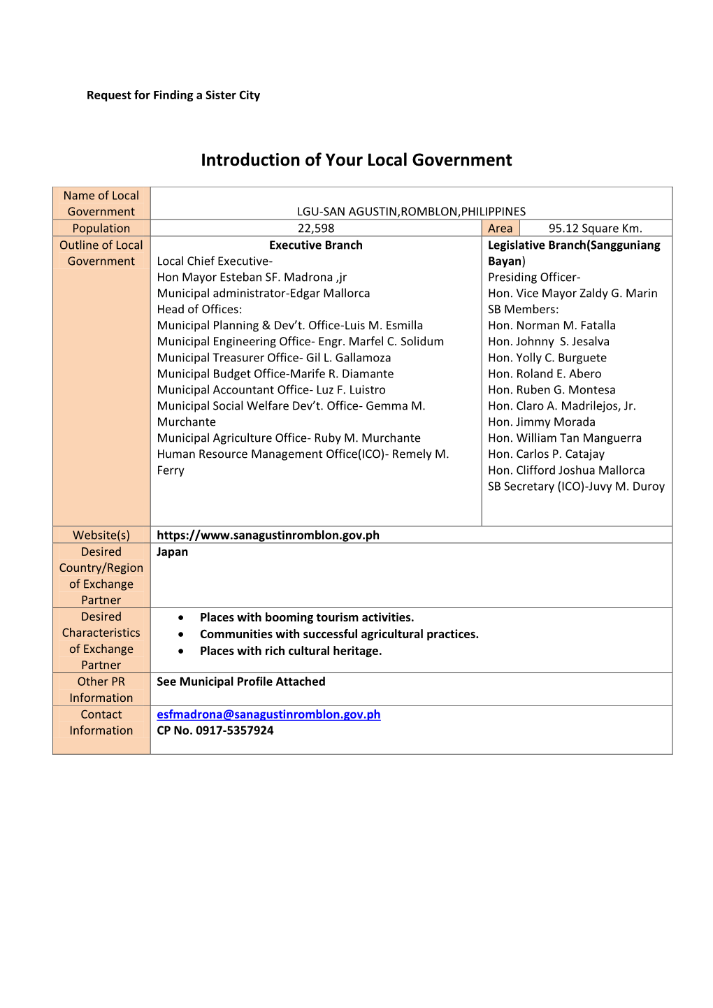 Introduction of Your Local Government