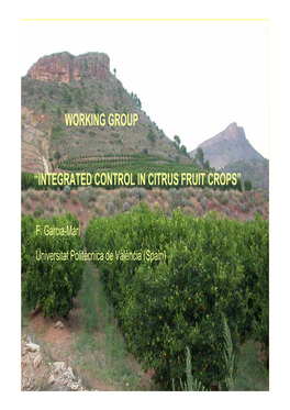 Integrated Control in Citrus Fruit Crops”
