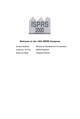 The 19Th ISPRS Congress