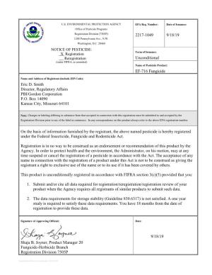 US EPA, Pesticide Product Label, EF-716 FUNGICIDE,09/18/2019