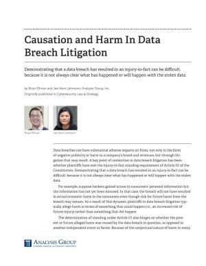 Causation and Harm in Data Breach Litigation