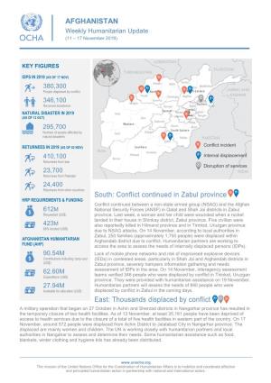 AFGHANISTAN South: Conflict Continued in Zabul Province East