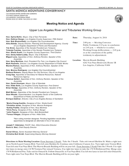 Meeting Notice and Agenda Upper Los Angeles River and Tributaries