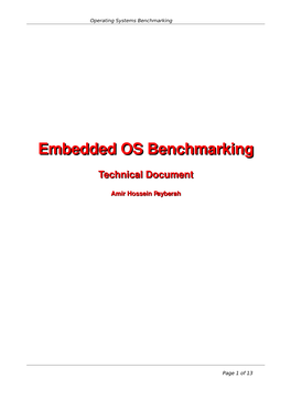 Embedded OS Benchmarking