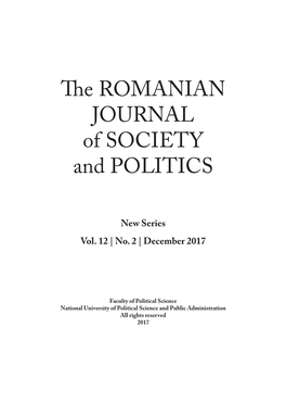 The ROMANIAN JOURNAL of SOCIETY and POLITICS