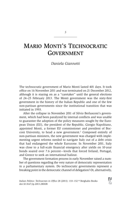 Mario Monti's Technocratic Government