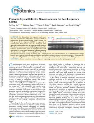 Photonic-Crystal-Reflector Nanoresonators for Kerr-Frequency