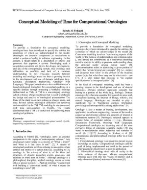 Conceptual Modeling of Time for Computational Ontologies