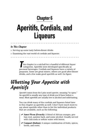 Aperitifs, Cordials, and Liqueurs