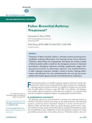 Feline Bronchial Asthma: Treatment*